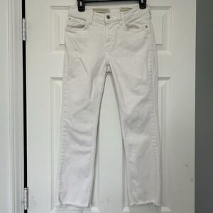 Anthro Pilcro Off-White Full Length High Rise Bootcut Jeans Size 26‎